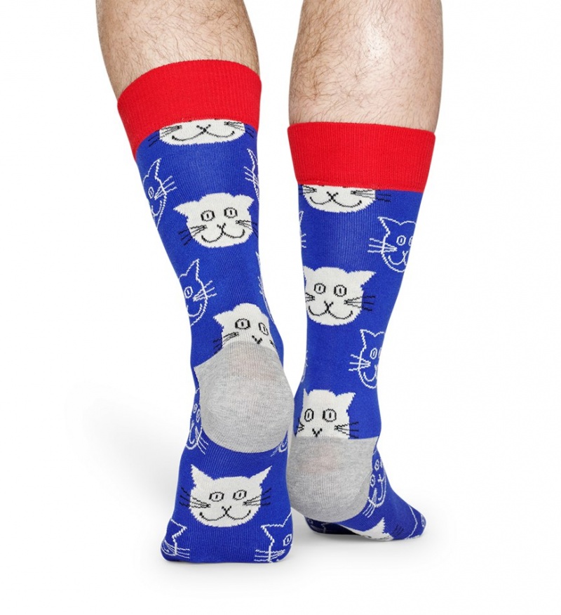 Happy Socks Cat Socken Unisex Blau | Schweiz 09548MDLG