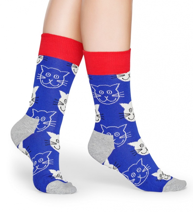 Happy Socks Cat Socken Unisex Blau | Schweiz 09548MDLG