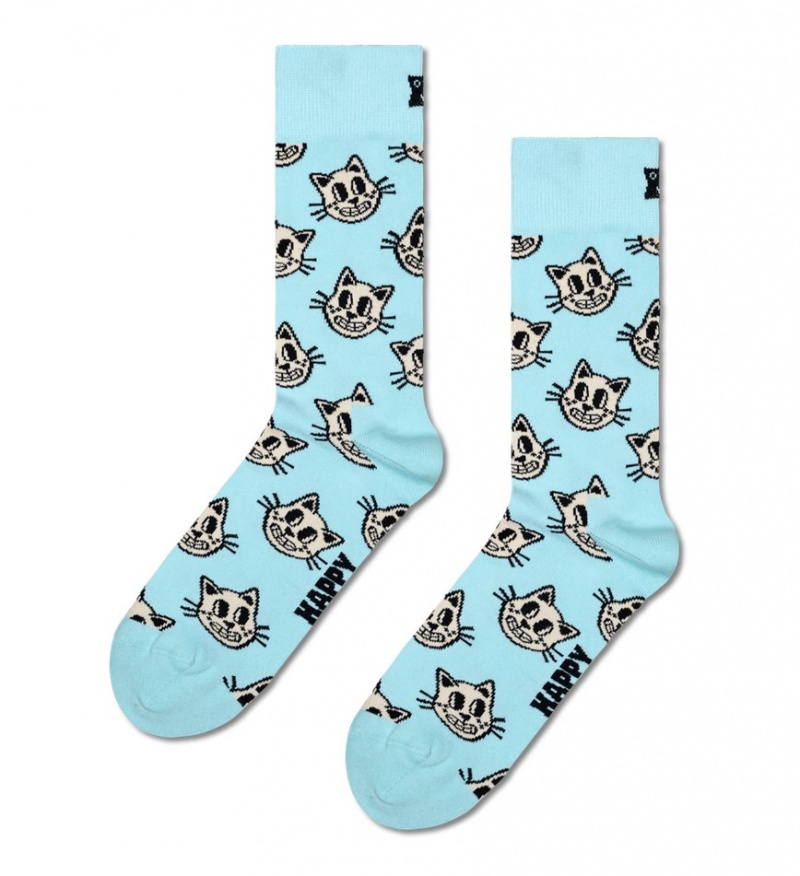 Happy Socks Cat Socken Unisex Hellblau | Schweiz 26980MDOV