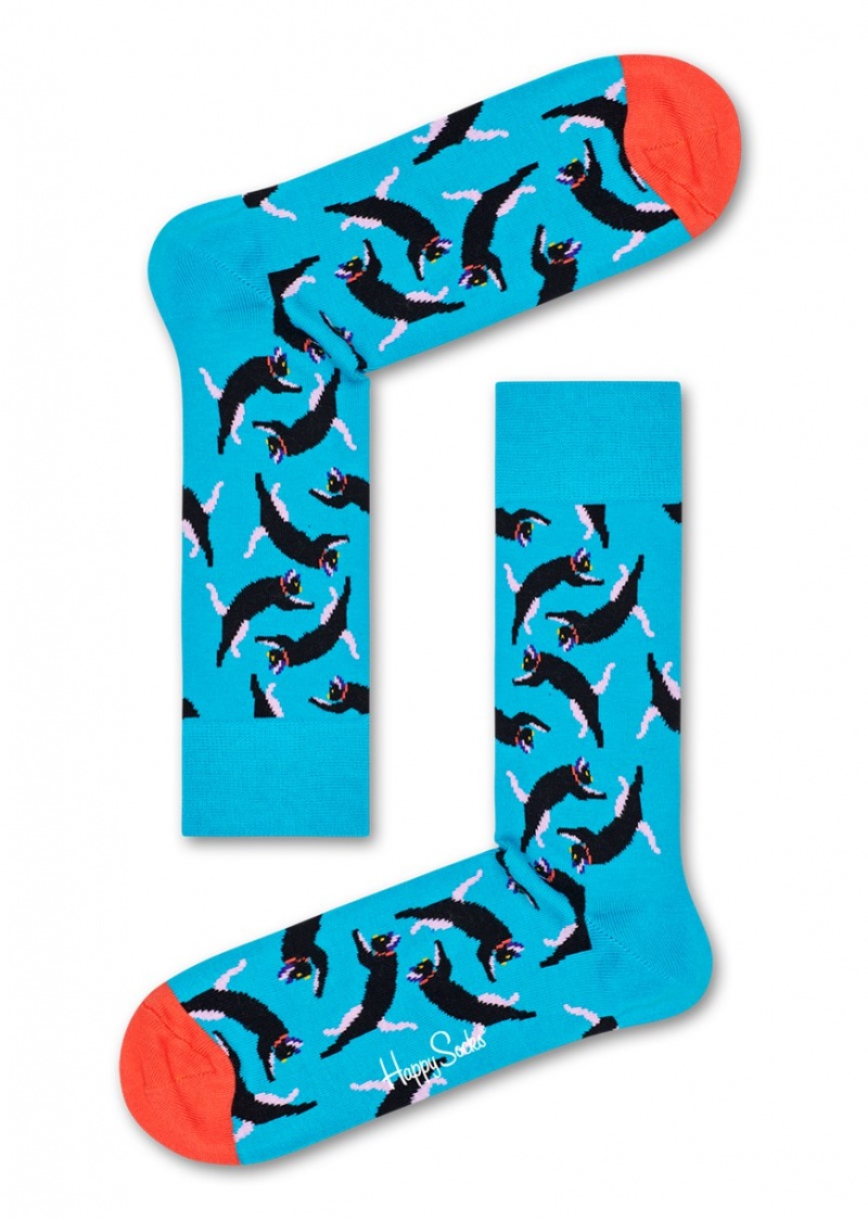 Happy Socks Cats Socken Unisex Türkis | Schweiz 03176ALOU