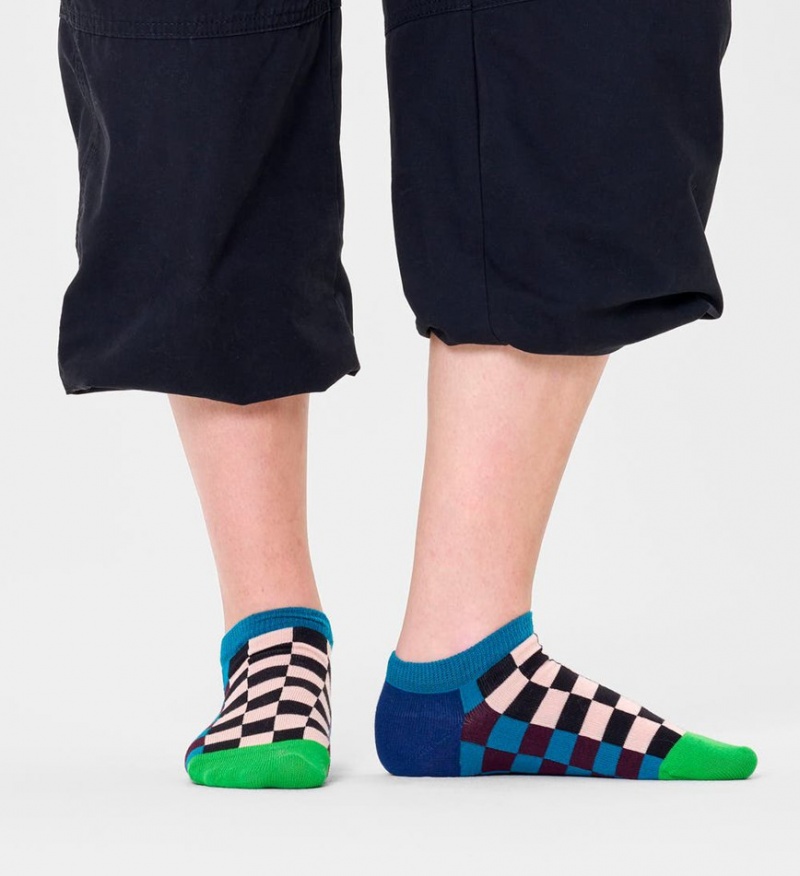 Happy Socks Checkerboard Low Socken Unisex Blau | Schweiz 24306IUBG