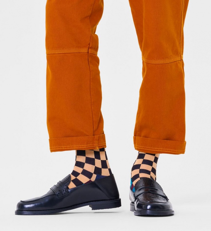 Happy Socks Checkerboard Socken Unisex Schwarz | Schweiz 51762XMVA