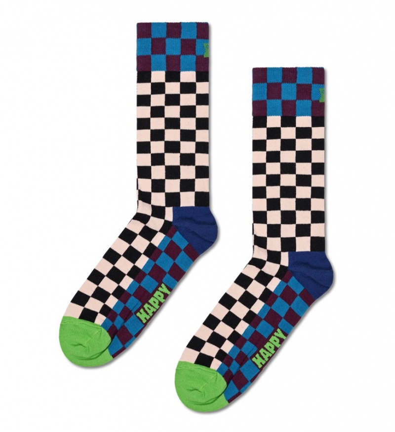 Happy Socks Checkerboard Socken Unisex Schwarz | Schweiz 51762XMVA