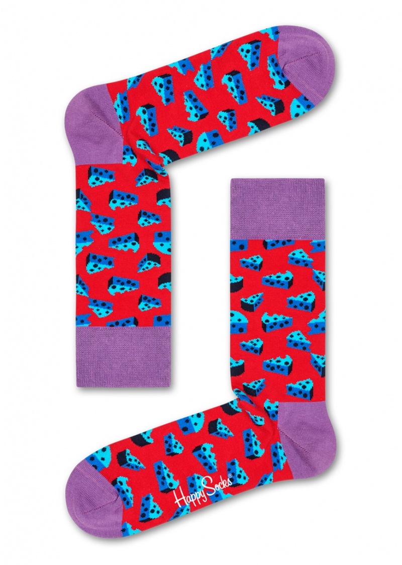 Happy Socks Cheese Socken Unisex Rot | Schweiz 45387KPCO