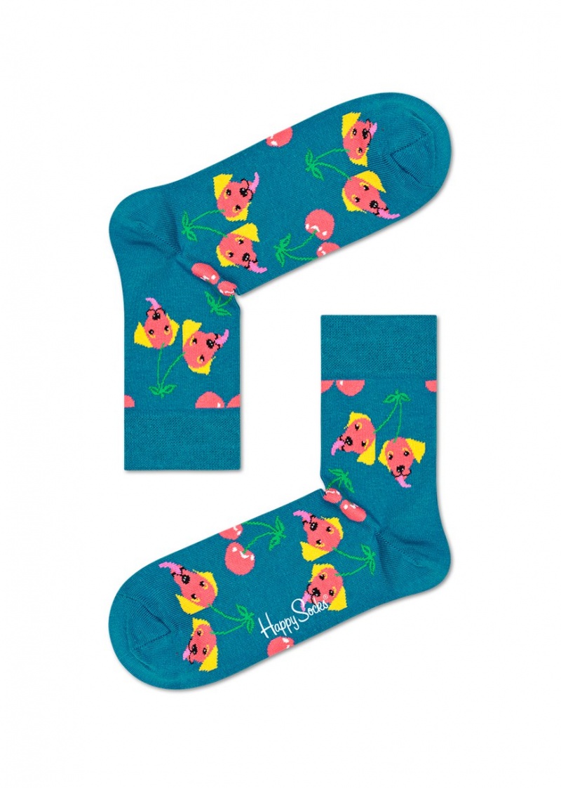 Happy Socks Cherry Dog 1/2 Crew Socken Unisex Grün | Schweiz 05463VUQZ