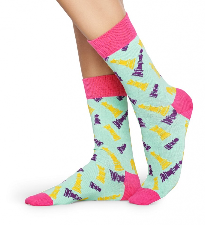 Happy Socks Chess Socken Unisex Hellgrün | Schweiz 79264NXPB