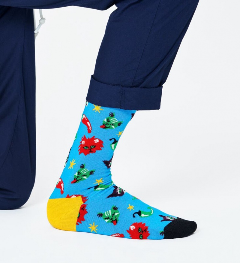 Happy Socks Chili Cat Socken Unisex Blau | Schweiz 38172NLXM