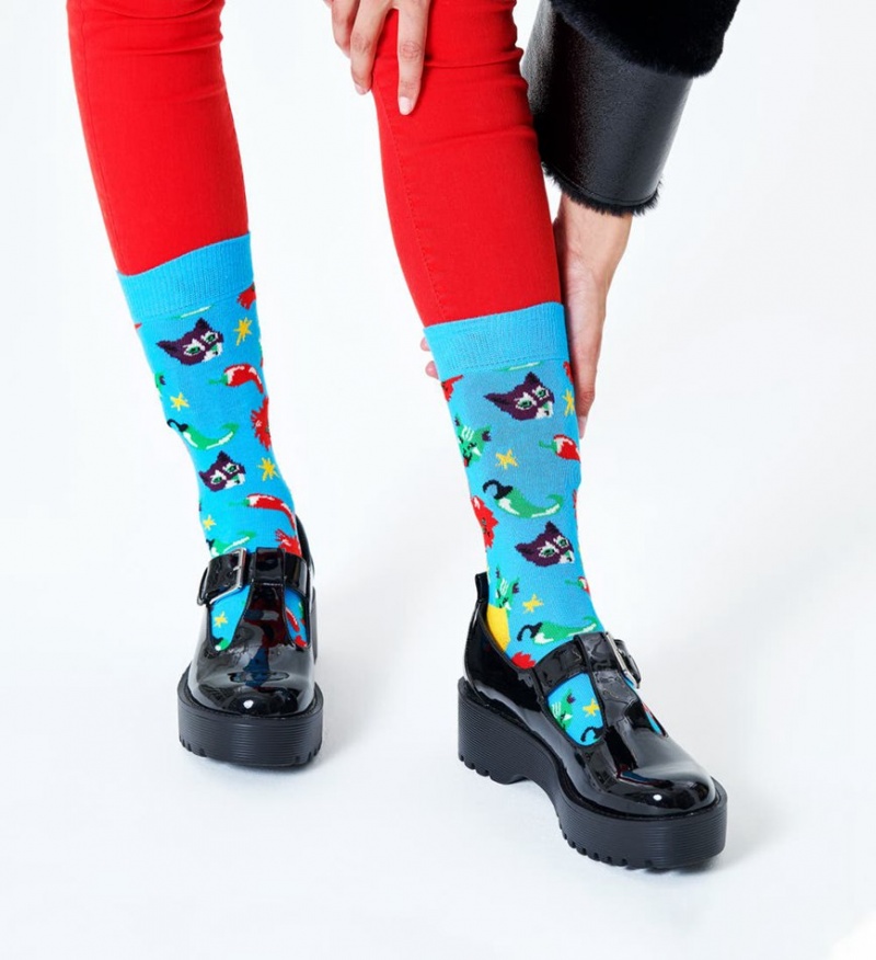 Happy Socks Chili Cat Socken Unisex Blau | Schweiz 38172NLXM