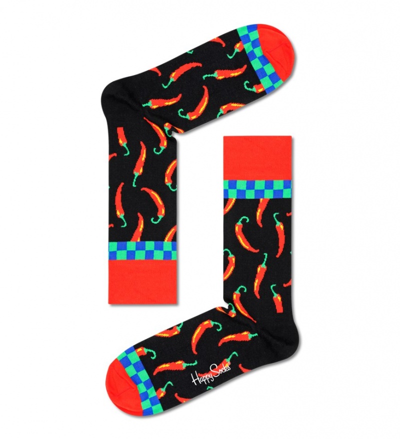 Happy Socks Chili Explosion Socken Unisex Schwarz | Schweiz 65173WXNM