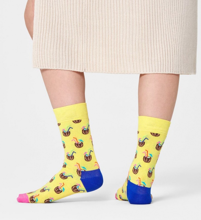 Happy Socks Coconut Cocktail Socken Unisex Gelb | Schweiz 28617UJWI