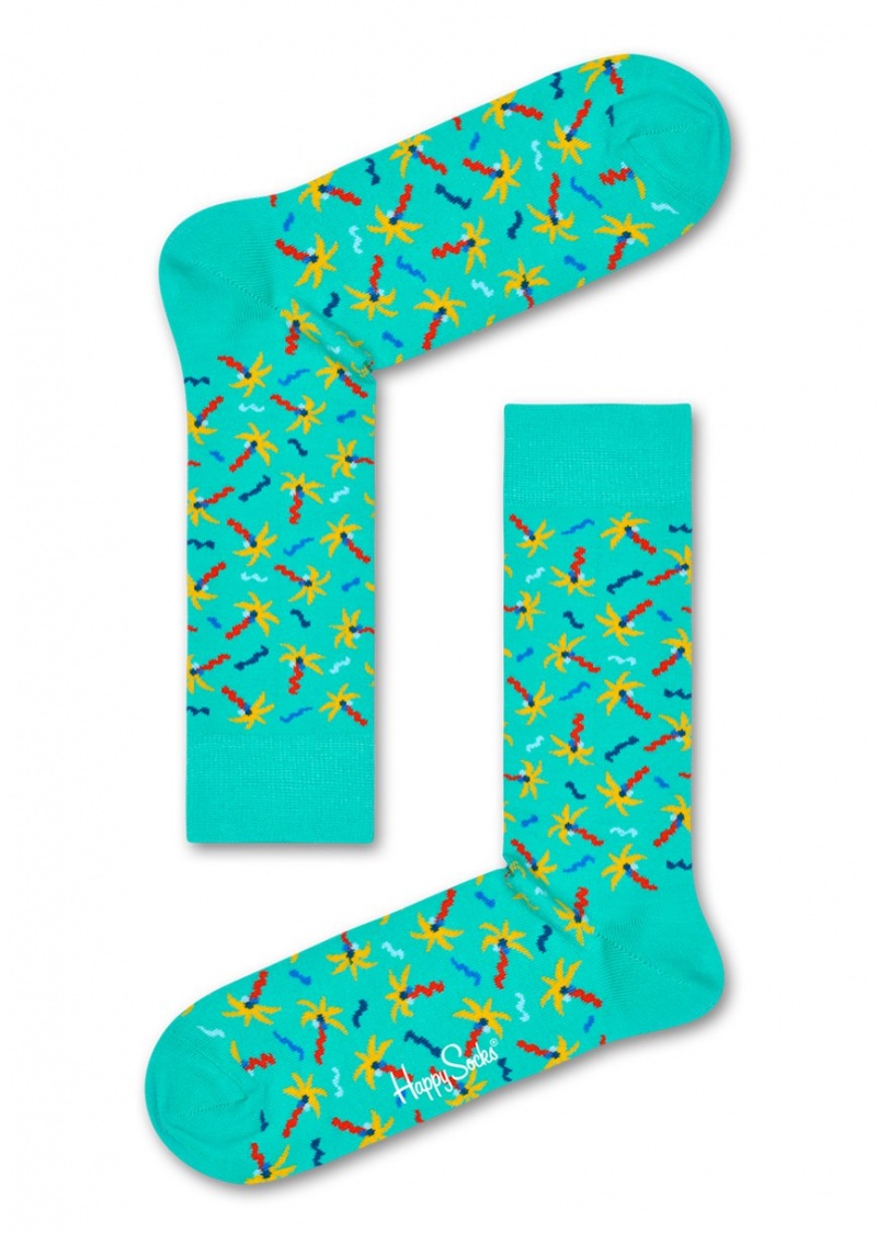 Happy Socks Confetti Palm Socken Unisex Türkis | Schweiz 79642NIDB