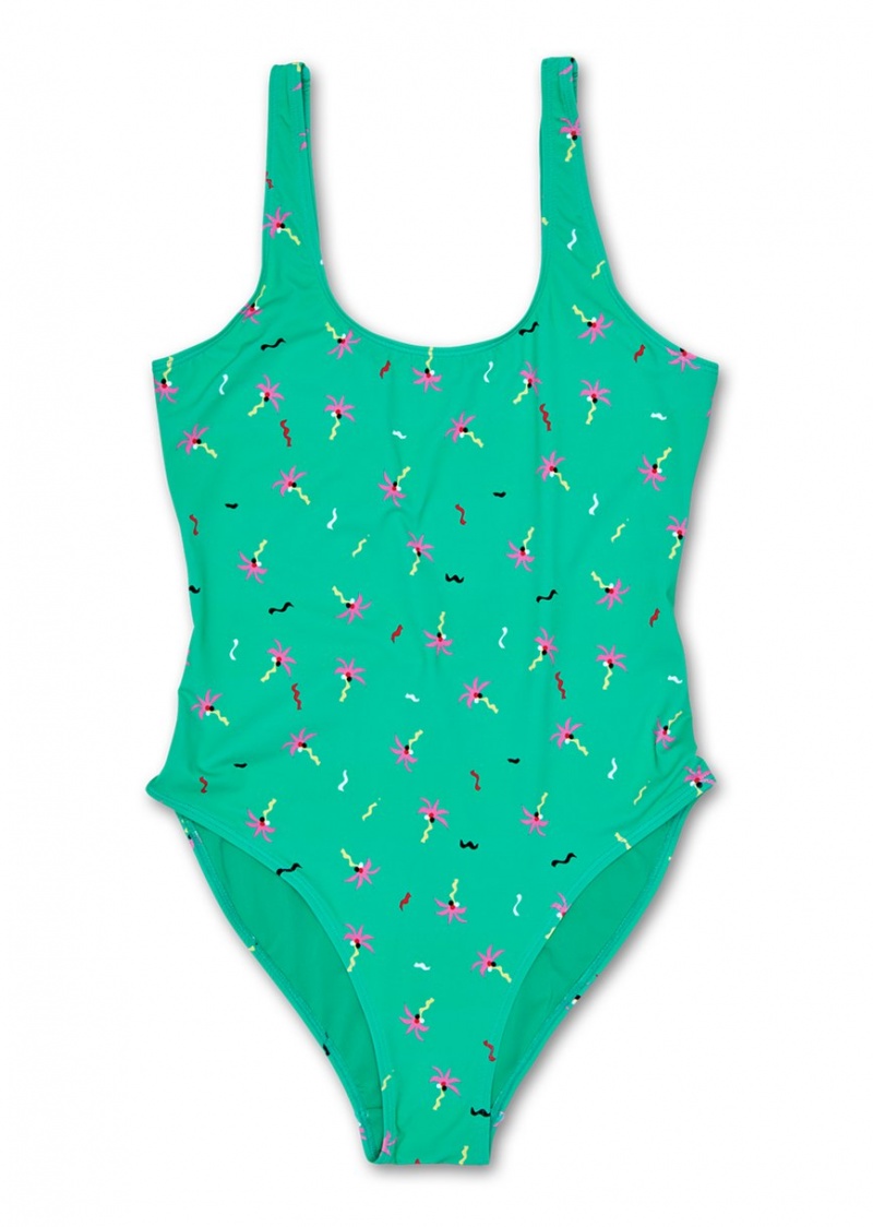 Happy Socks Confetti Palm Swimsuit Bademode Damen Grün | Schweiz 98231BYIO