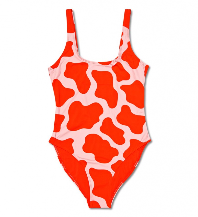 Happy Socks Cow Swim Suit Bademode Damen Orange | Schweiz 09321TLAQ