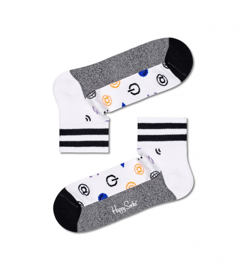 Happy Socks Ctrl Alt Del 1/4 Crew Socken Unisex Weiß | Schweiz 62431QKLH