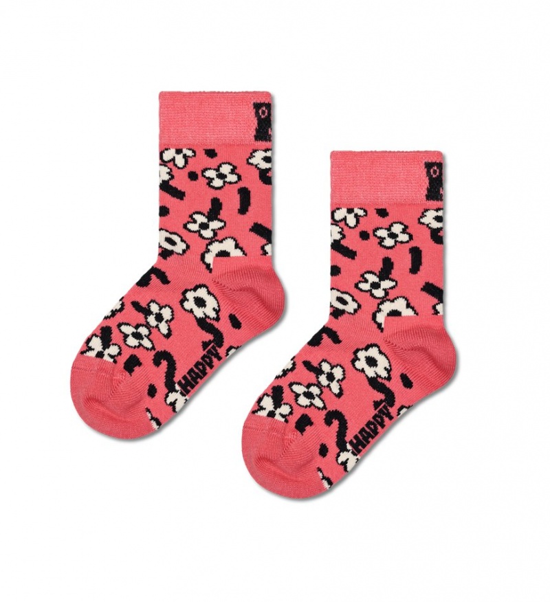 Happy Socks Dancing Flower Socken Kinder Hellrot | Schweiz 80247QICN