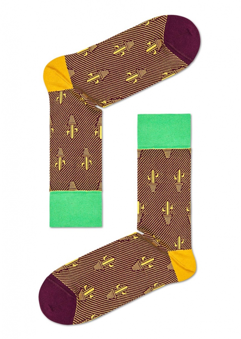 Happy Socks Dressed Cactus Crew Socken Unisex Braun | Schweiz 65309EALN