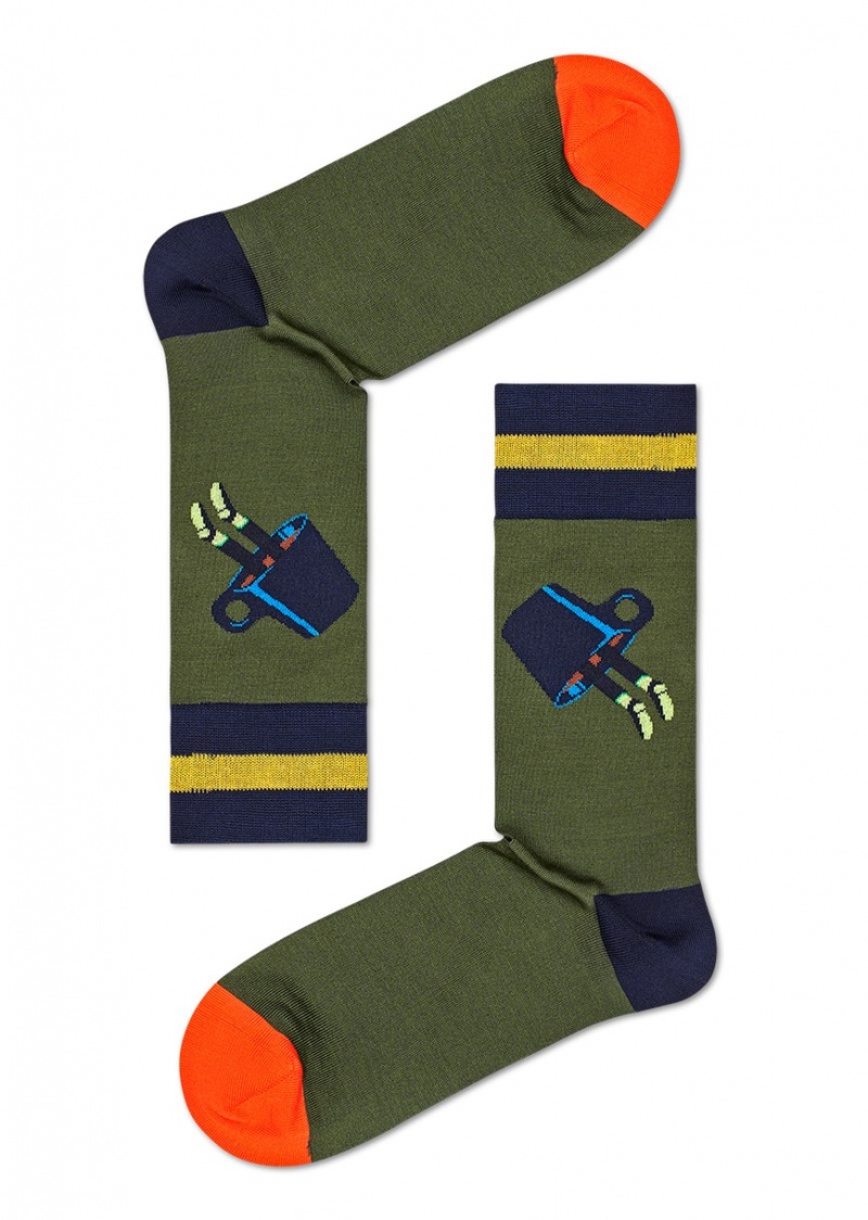 Happy Socks Dressed Coffee Crew Socken Unisex Dunkelgrün | Schweiz 50461OEHF