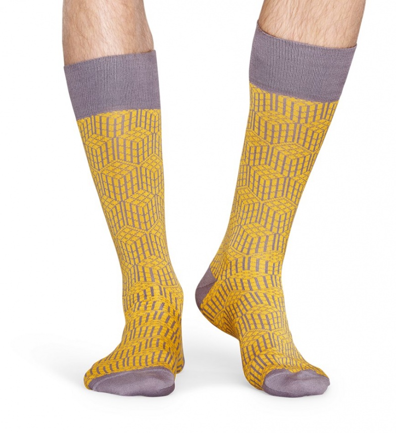 Happy Socks Dressed Geometric Socken Unisex Gelb | Schweiz 92103FXKY