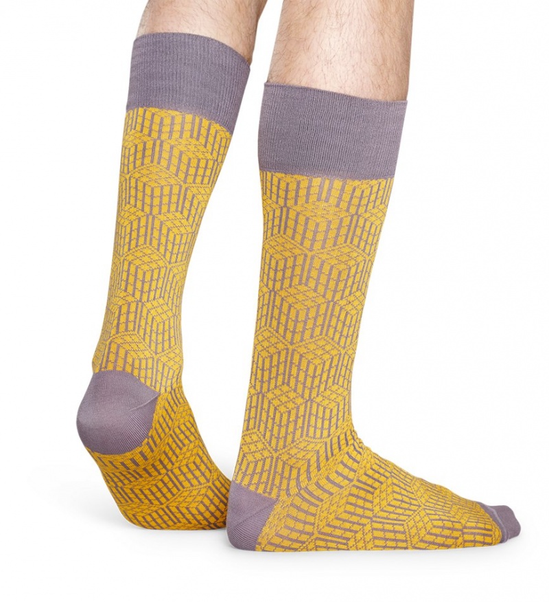 Happy Socks Dressed Geometric Socken Unisex Gelb | Schweiz 92103FXKY