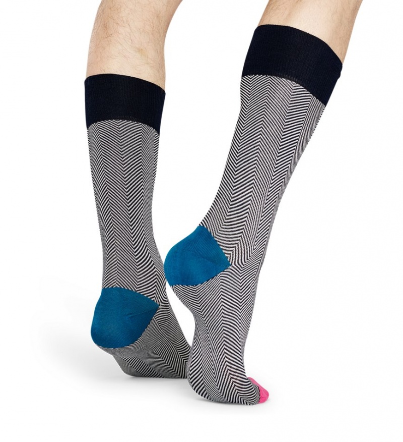 Happy Socks Dressed Herringbone Socken Unisex Navy | Schweiz 26948XIAF