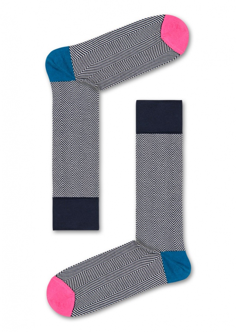 Happy Socks Dressed Herringbone Socken Unisex Navy | Schweiz 26948XIAF