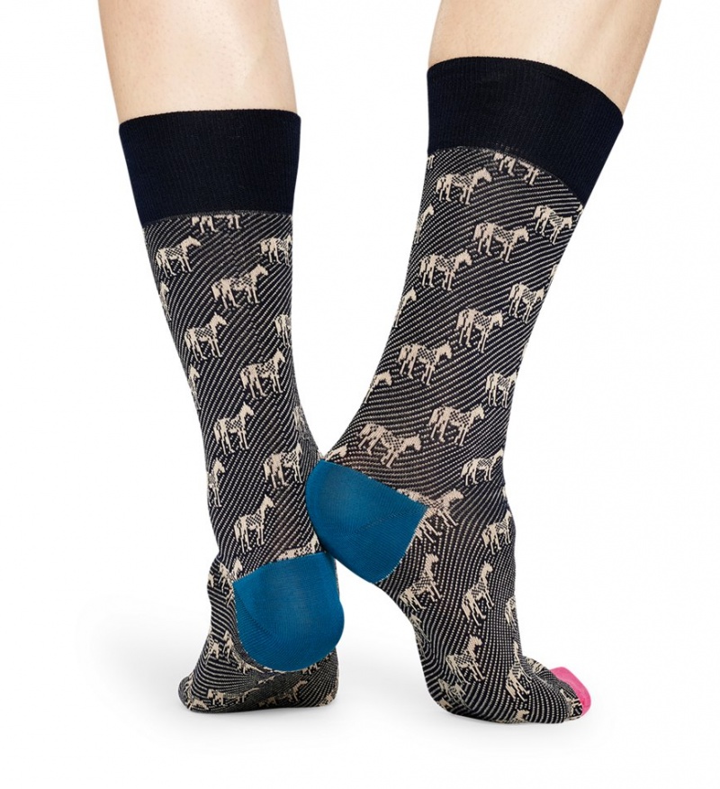 Happy Socks Dressed Horse Socken Unisex Navy | Schweiz 45217EJVB