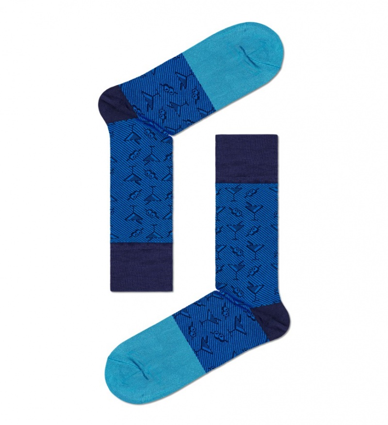 Happy Socks Dressed Martini Crew Socken Unisex Blau | Schweiz 47610BLAY