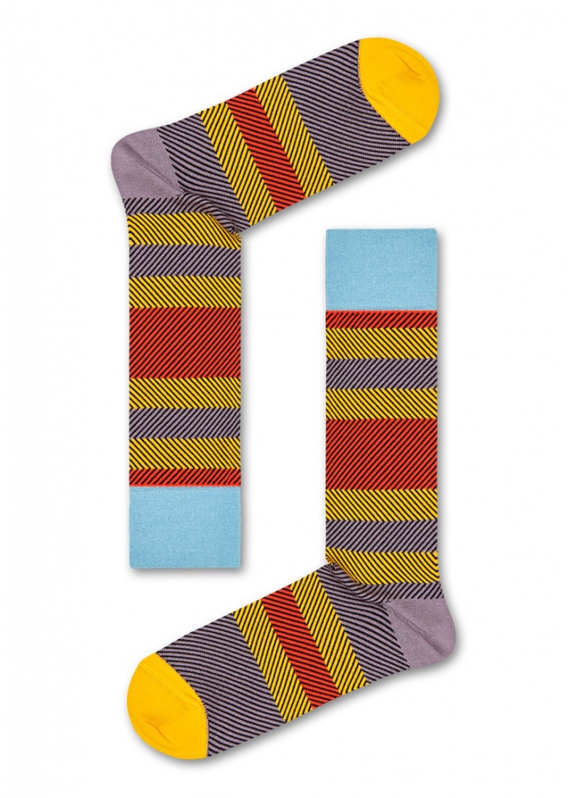 Happy Socks Dressed Multi Stripe Socken Unisex Gelb | Schweiz 62590VSRF