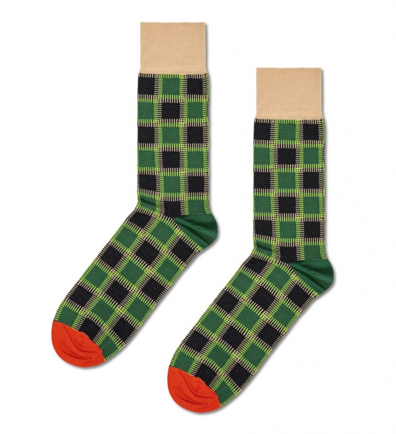 Happy Socks Dressed Patchwork Socken Unisex Dunkelgrün | Schweiz 02839OYXZ