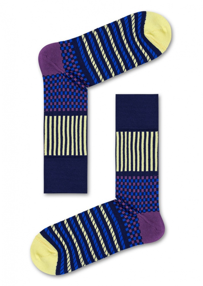 Happy Socks Dressed Stripes & Squares Socken Unisex Gelb | Schweiz 59846VQGP