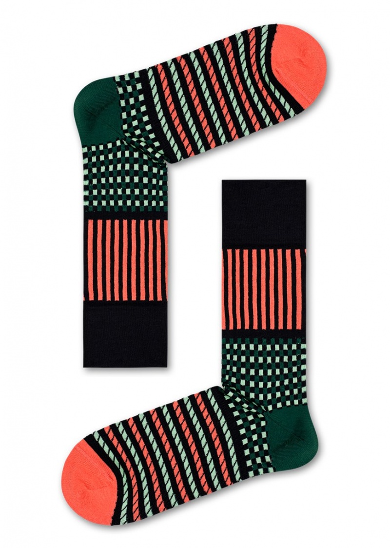 Happy Socks Dressed Stripes & Squares Socken Unisex Schwarz | Schweiz 10346LHQP