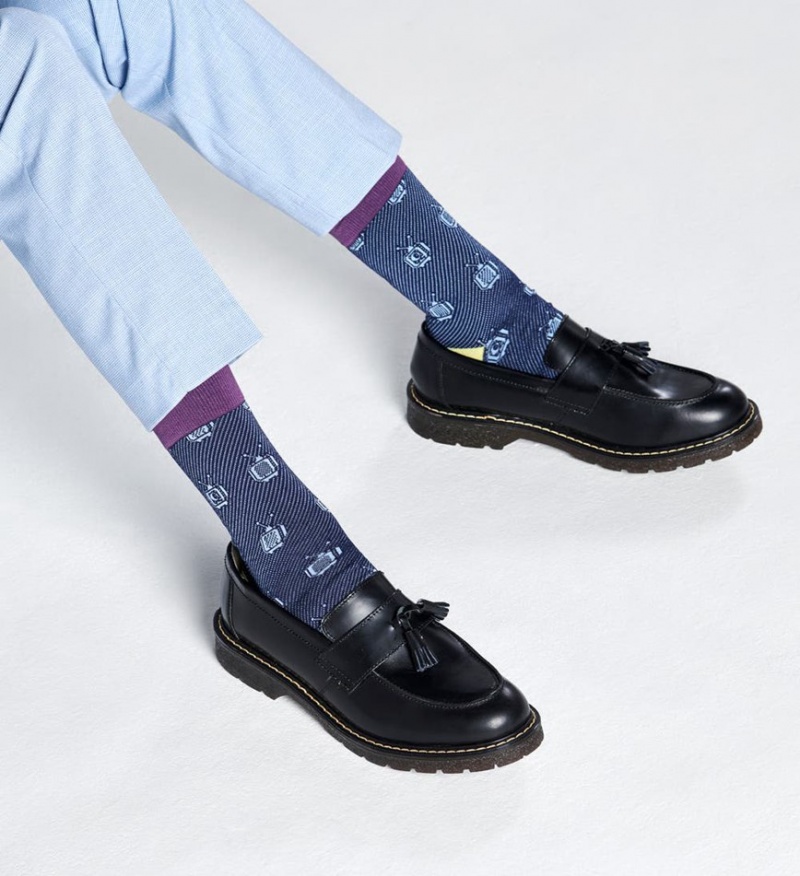 Happy Socks Dressed TV Socken Unisex Hellblau | Schweiz 92756WYRS