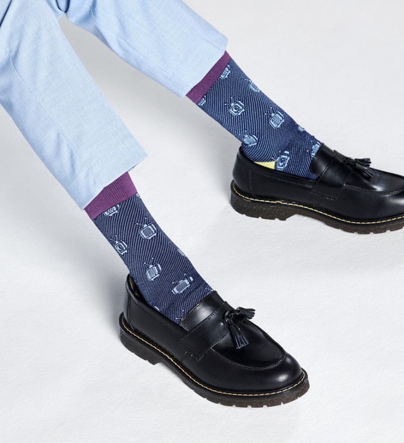 Happy Socks Dressed TV Socken Unisex Hellblau | Schweiz 92756WYRS