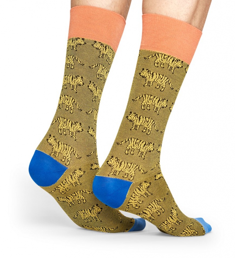 Happy Socks Dressed Tiger Socken Unisex Gelb | Schweiz 01492PWKJ