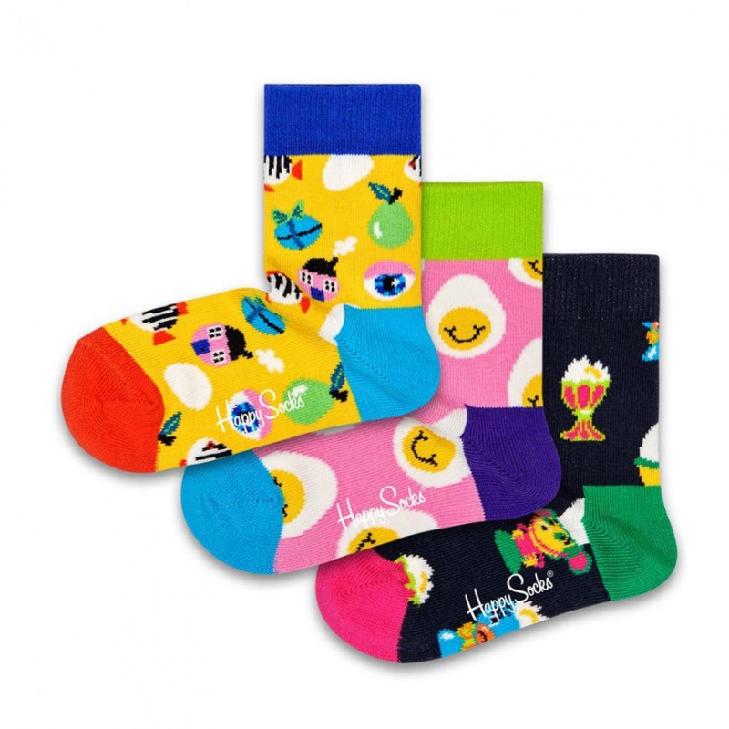 Happy Socks Easter Gift Set Kinder Gelb | Schweiz 72149SUAH