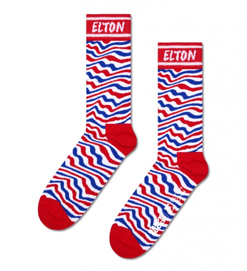 Happy Socks Elton John Gestreift Socken Unisex Rot | Schweiz 24109FUPS