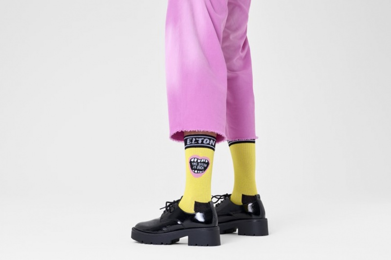 Happy Socks Elton John The Bitch Is Back Socken Unisex Gelb | Schweiz 43067PARV