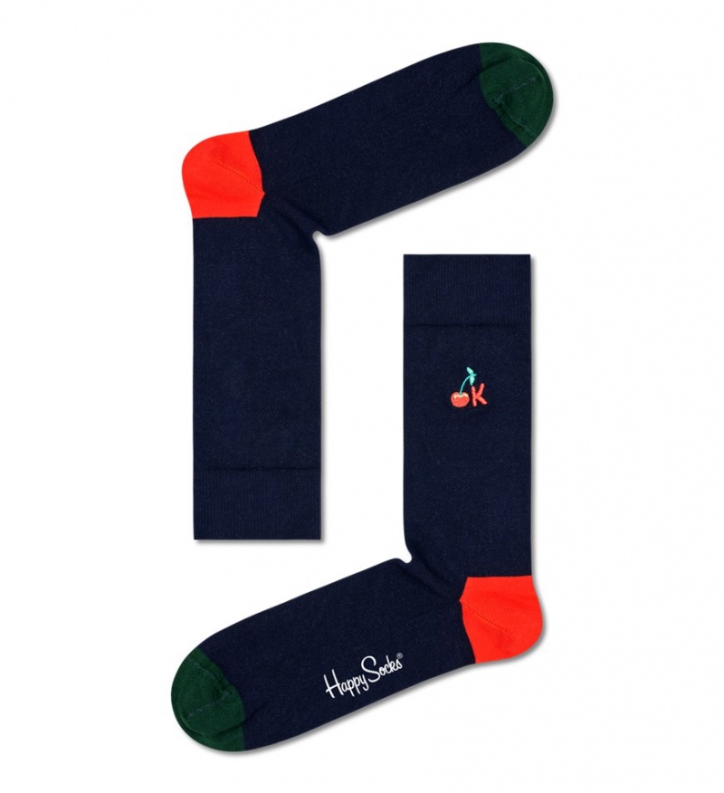 Happy Socks Embroidery Its Ok Socken Unisex Navy | Schweiz 02917OWPG