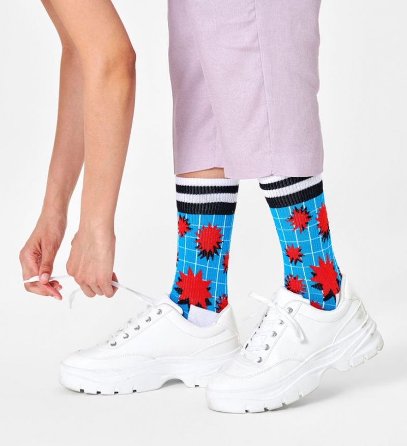 Happy Socks Explosion Crew Socken Unisex Blau | Schweiz 70985WLYK