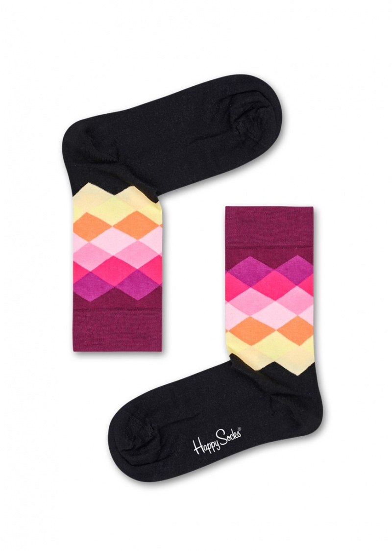 Happy Socks Faded Diamond Socken Damen Schwarz | Schweiz 60158JGSW