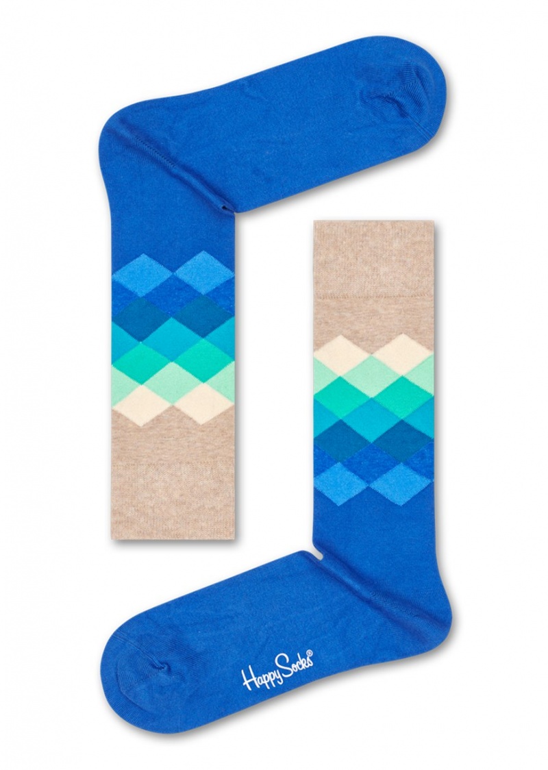 Happy Socks Faded Diamond Socken Unisex Blau | Schweiz 68239GRUA