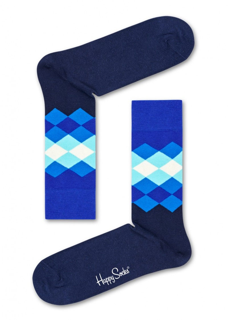 Happy Socks Faded Diamond Socken Unisex Navy | Schweiz 03849AYDS