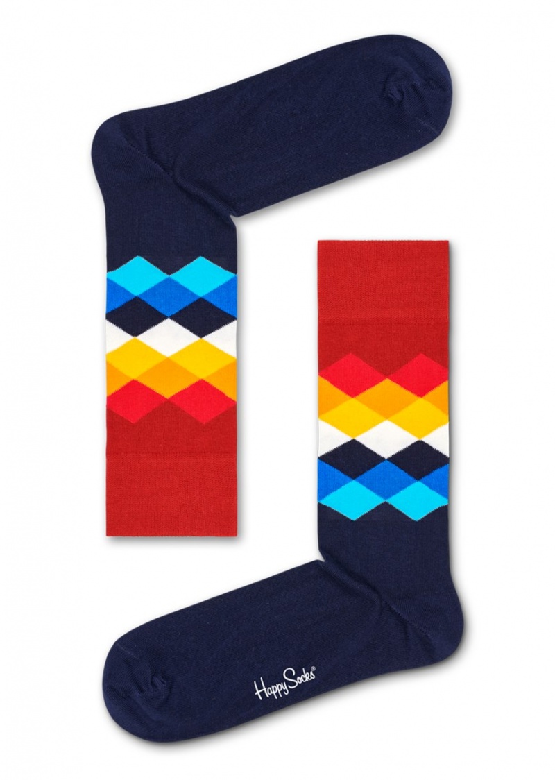 Happy Socks Faded Diamond Socken Unisex Navy | Schweiz 35672YXDN