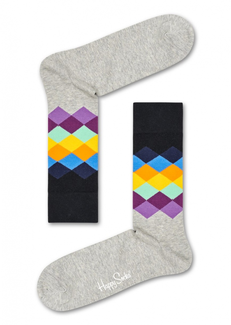 Happy Socks Faded Diamond Socken Unisex Hellgrau | Schweiz 13065NIOE