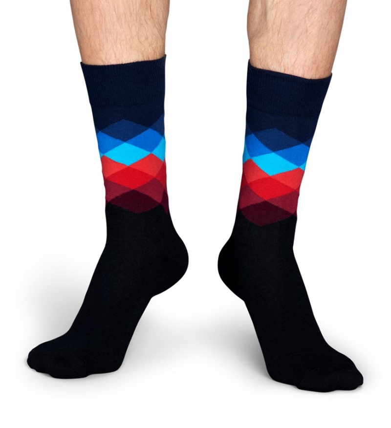 Happy Socks Faded Diamond Socken Unisex Schwarz | Schweiz 71436NHYT