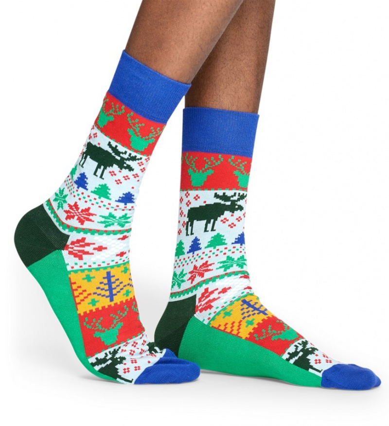 Happy Socks Fair Isle Socken Unisex Grün | Schweiz 80965KYTI