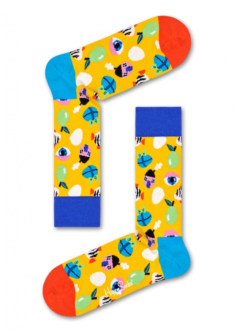 Happy Socks Fantasy Eggs Socken Unisex Gelb | Schweiz 53298HNPI