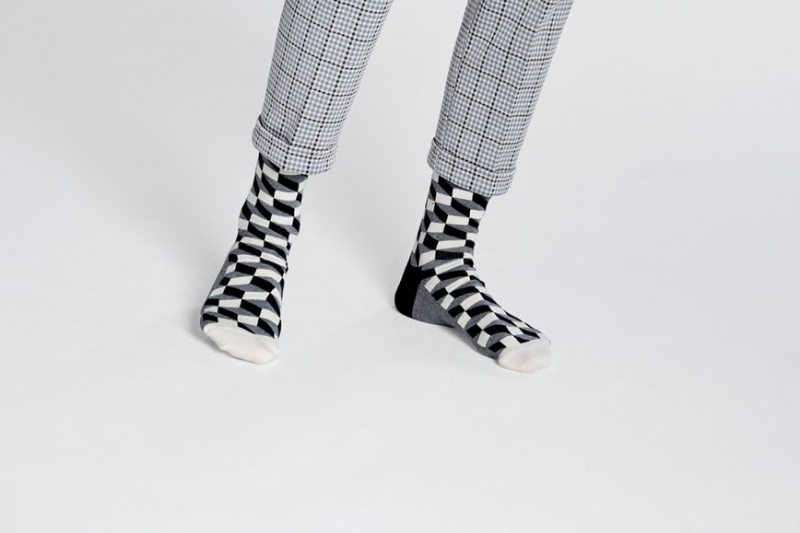 Happy Socks Filled Optic Socken Unisex Grau | Schweiz 29714LSHA