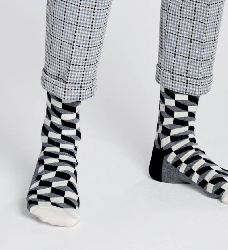 Happy Socks Filled Optic Socken Unisex Grau | Schweiz 29714LSHA