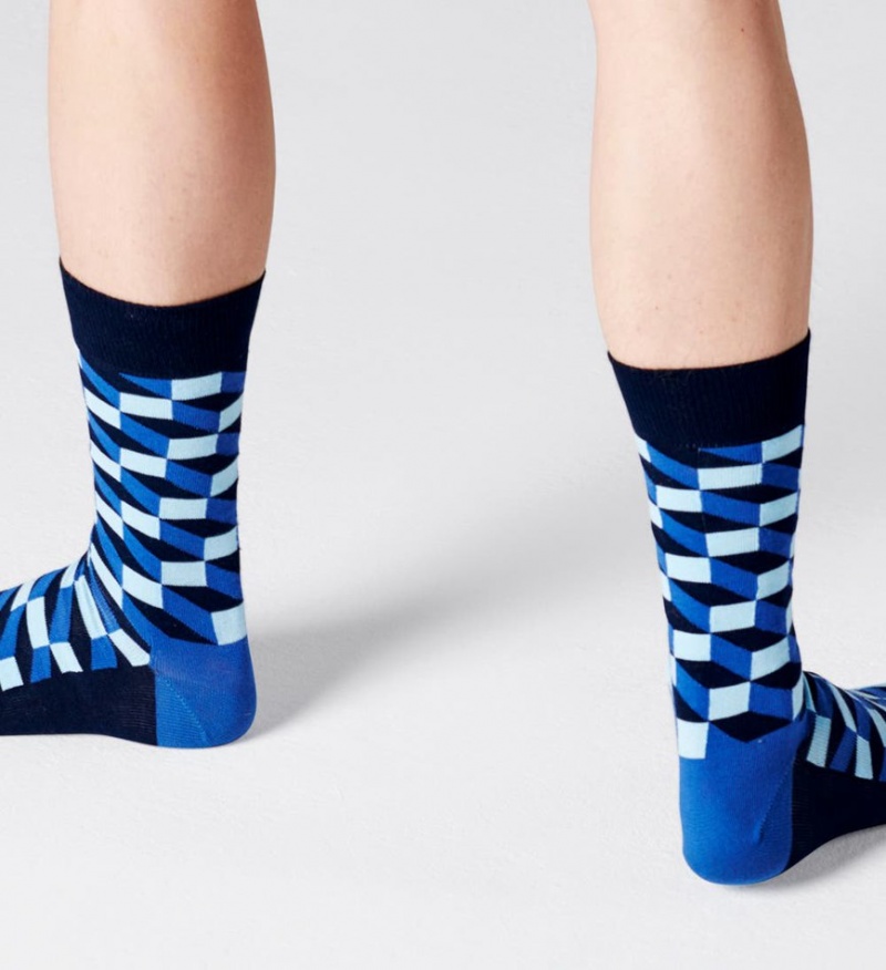 Happy Socks Filled Optic Socken Unisex Navy | Schweiz 68507BJHV